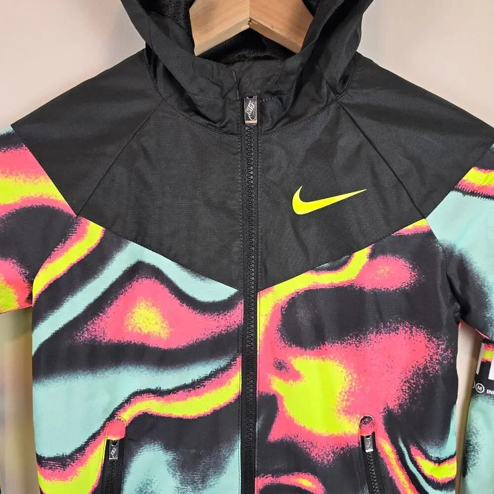 Nike Little Kids Size XS/4 Max Volume Windrunner Jacket Hot Punch Full Zip Hood